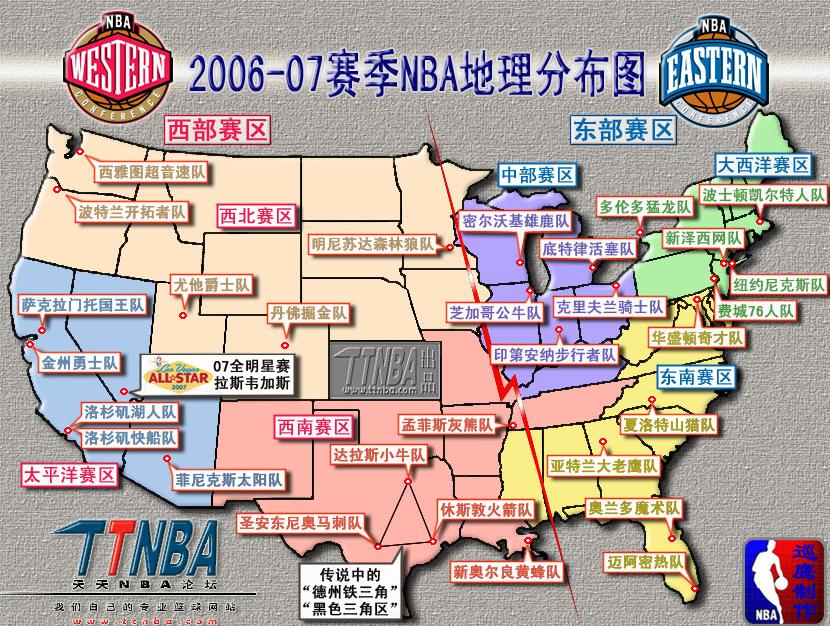 最新nba球队分布图最新NBA球队分布图解析